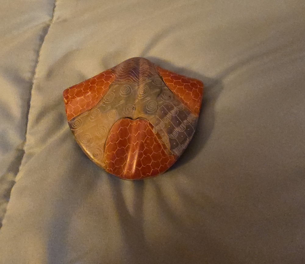 Trinket box in Red and Gray Stone.